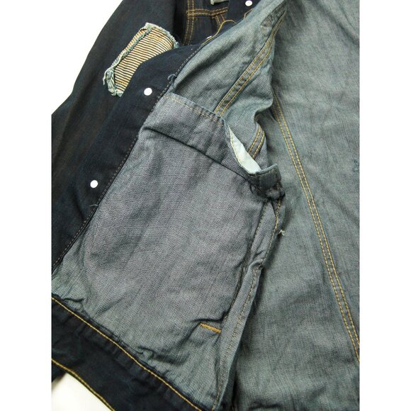 Vintage Classic Blue Denim Jean Jacket Distressed Size X Large Trucker NWT - Picture 8 of 8